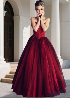 Elegant Long Prom Evening Dress – Tulle Sweetheart Ball Gown with Ruffles