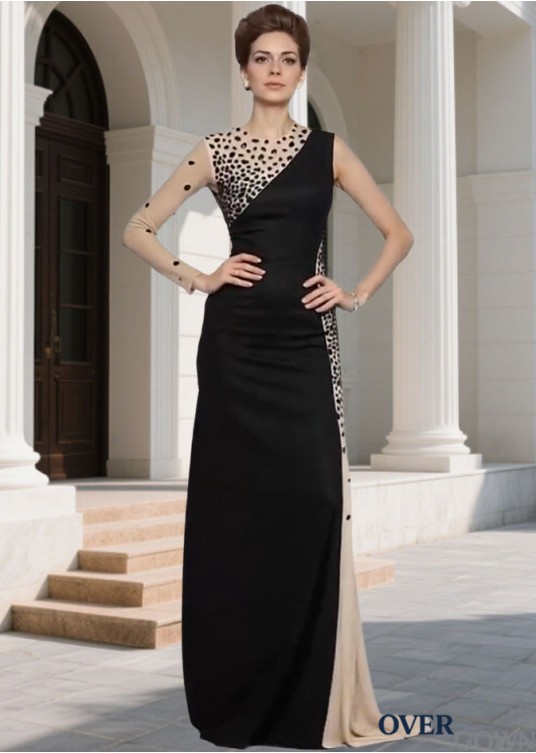 Long Prom Evening Dress – High Neck A line Gown with Beading Long Prom Evening Dress – High Neck A line Gown with Beading