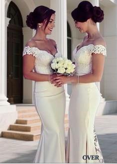 Off-The-Shoulder Bridesmaid Dresses and Mermaid Sweep Train Gowns Off-The-Shoulder Bridesmaid Dresses and Mermaid Sweep Train Gowns