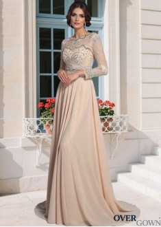 Chiffon Mother of the Bride Evening Dresses – A Line Gowns with Beading
