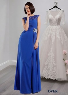 Chiffon Mother of the Bride Evening Dress – Sleeveless A-Line Gown with Applique