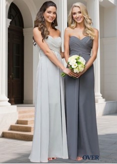 Ruched Sweetheart Neck Bridesmaid Dress | Floor-Length A-Line Gown