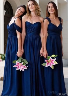 Lightweight Royal Blue Bridesmaid Dress – Floor Length A Line Gowns