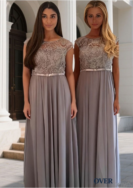 Chiffon Floor Length Bridesmaid Dress Sleeveless Gown with Appliques Chiffon Floor Length Bridesmaid Dress Sleeveless Gown with Appliques