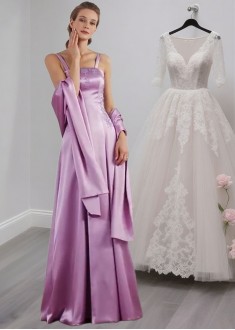Floor Length Spaghetti Strap A-Line Mother of the Bride Dress with Beading