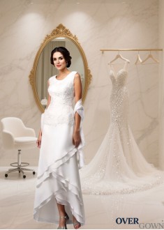 Lace Embellished Chiffon Sleeveless Ankle Length Mother of the Bride Dress