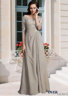 Floor-Length Princess Mother of the Bride Gown Half Sleeves