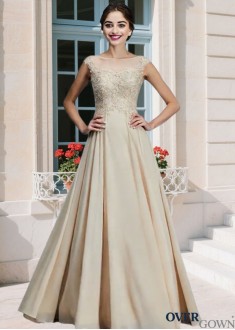 Scoop Neck A-Line Mother of the Bride Gown