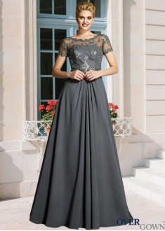 Scoop Neck A-Line Chiffon Mother Of The Bride Dress