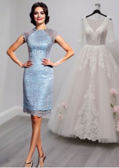 Short Satin Scoop Neck Mother of the Bride Dresses  with Beading