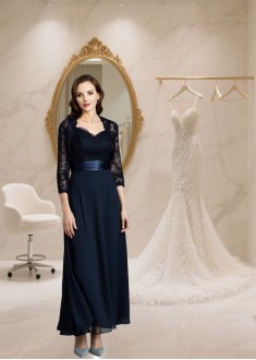 Ankle-Length Chiffon Mother of the Bride Dress with Sweetheart Neckline