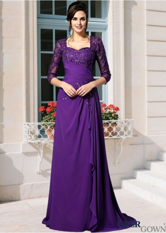 Applique A-line Mother Dress Applique A-line Mother Dress