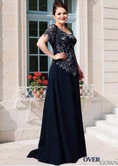 Chiffon Square Neck Mother of the Bride Dress – Floor Length A-Line with Short Sleeves Chiffon Square Neck Mother of the Bride Dress – Floor Length A-Line with Short Sleeves