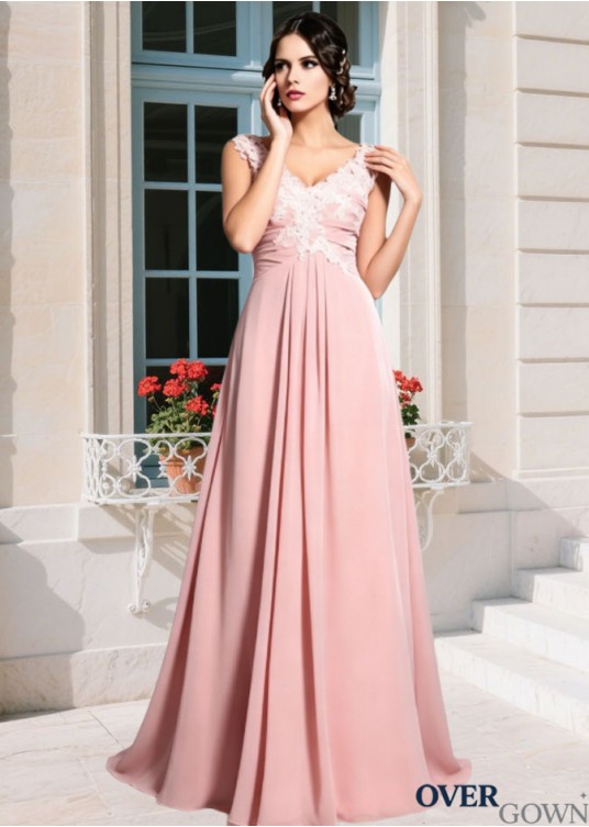 Chiffon V-Neck A-Line Mother of the Bride Dress with Applique Chiffon V-Neck A-Line Mother of the Bride Dress with Applique