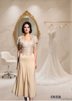 Square Neck A-Line Knee Length Mother Of The Groom Outfits - Half Sleeve Square Neck A-Line Knee Length Mother Of The Groom Outfits - Half Sleeve