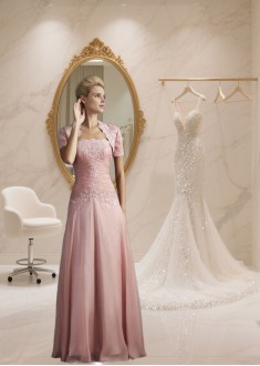 Floor-Length Chiffon A-Line Mother of the Bride Dress with Sweetheart Neckline
