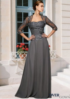 Chiffon Sweetheart A-Line Mother of the Bride Dress with Applique