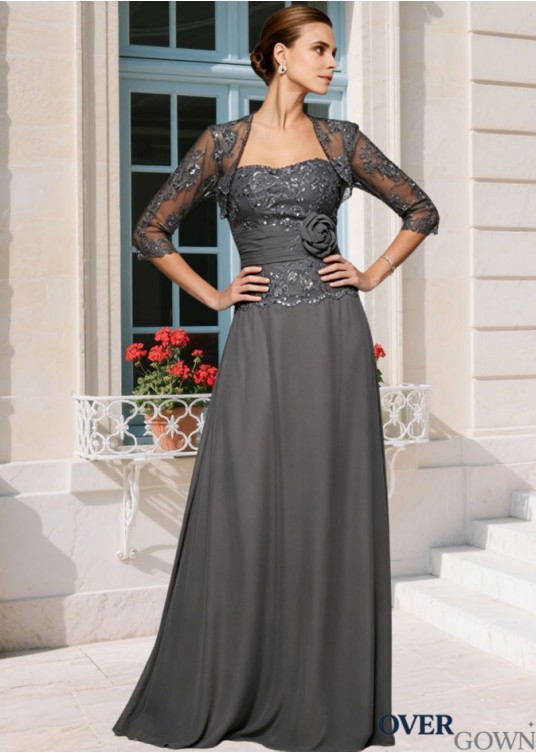 Chiffon Sweetheart A-Line Mother of the Bride Dress with Applique Chiffon Sweetheart A-Line Mother of the Bride Dress with Applique