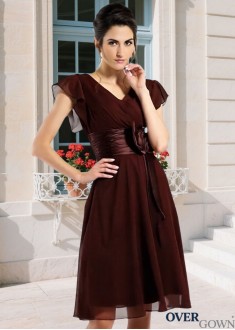 Knee-Length Empire Waist Mother of the Bride Dress