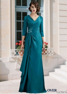 A-line 3/4 Sleeve Mother Dress