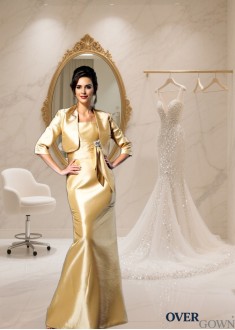 Sleeveless Taffeta Floor-Length Mother of the Bride Dress with Bowknot