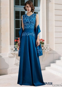 Sleeveless Beaded Mother Of The Bride Dress