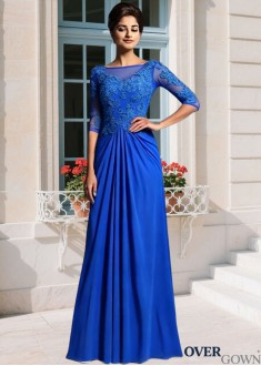 A-Line Empire Waist Beaded Mother of the Bride Gown Floor-Length