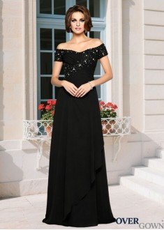 Beaded Applique Mother of the Bride Dress