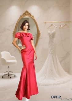 Strapless Taffeta Mermaid Mother of the Bride Dress with Sweep Train