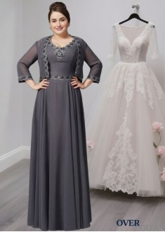 Sleeveless Mother of the Bride Dress with Lace Embellishment