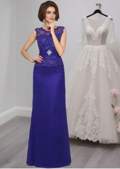 Chiffon Sleeveless A-Line Beaded Mother of the Bride Dress For Evening