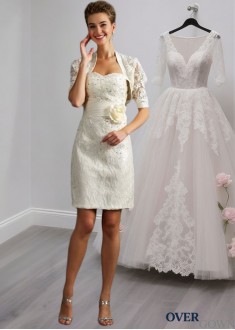 Short Sweetheart Knee-Length Mother of the Bride Dress with Applique