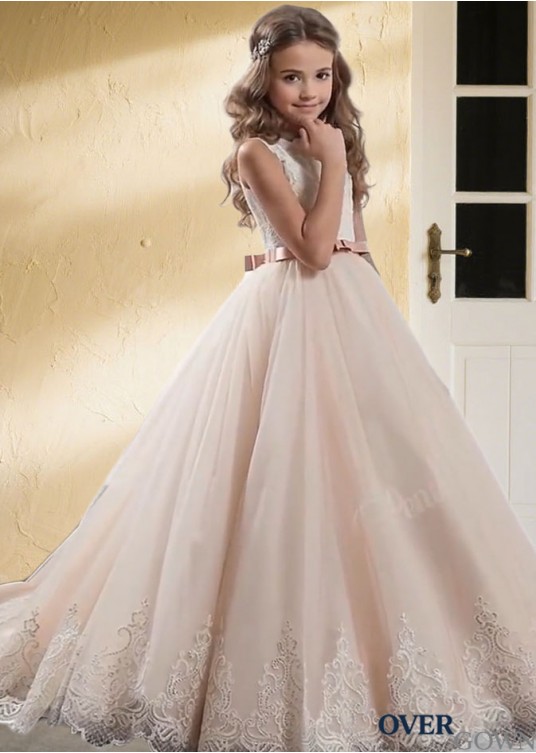 Tulle Lace Jewel Neck Flower Girl Dress – Sleeveless Ball Gowns Tulle Lace Jewel Neck Flower Girl Dress – Sleeveless Ball Gowns