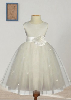 Tulle Scoop Neck Hand-Made Flower Princess Flower Girl Dress