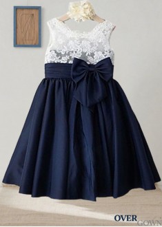 All-Season Princess Occasion Dress in Chiffon - Bowknot Natural Waist Floor-Length All-Season Princess Occasion Dress in Chiffon - Bowknot Natural Waist Floor-Length