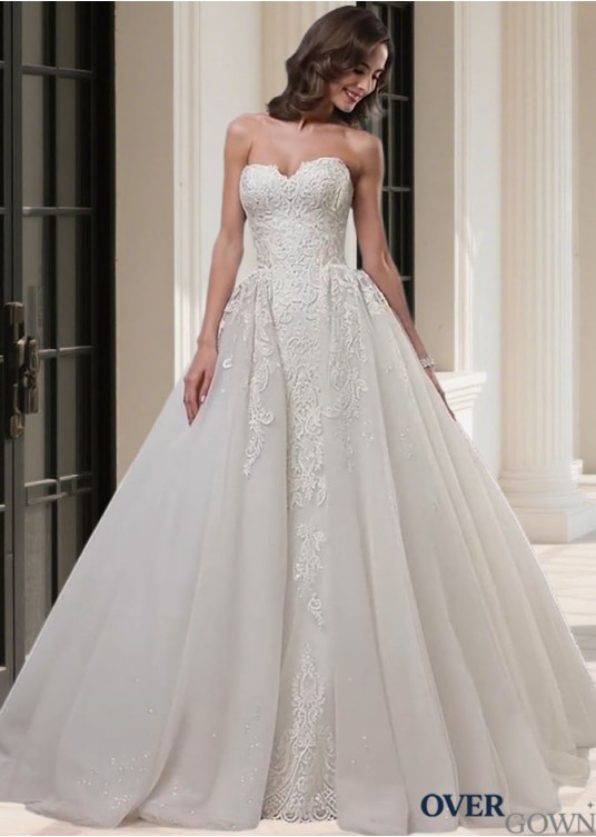 Sweetheart Tulle Bridal Gown Dress – Elegant Full Length Wedding Dress Sweetheart Tulle Bridal Gown Dress – Elegant Full Length Wedding Dress