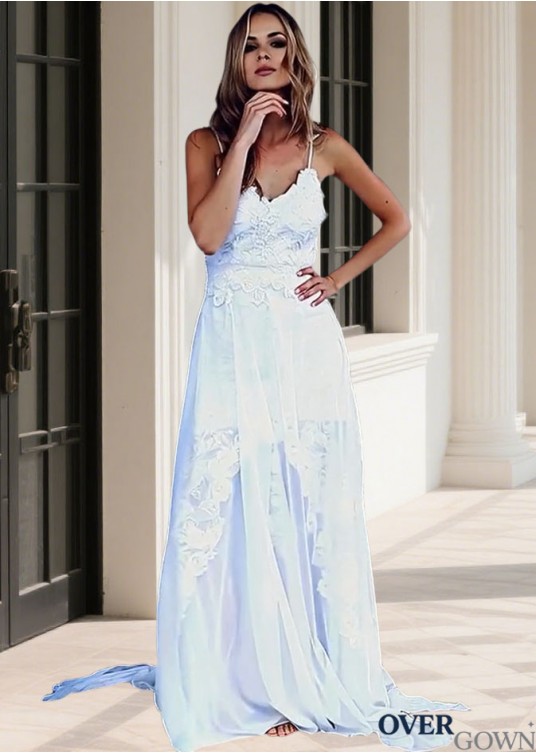 Spaghetti Strap Chiffon Full-Length Bridal Gown Spaghetti Strap Chiffon Full-Length Bridal Gown