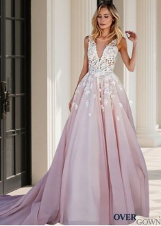 Tulle Taffeta Royal Train Bridal Gown