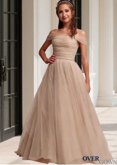 Short Illusion Sleeve Satin Tulle Bridal Gown
