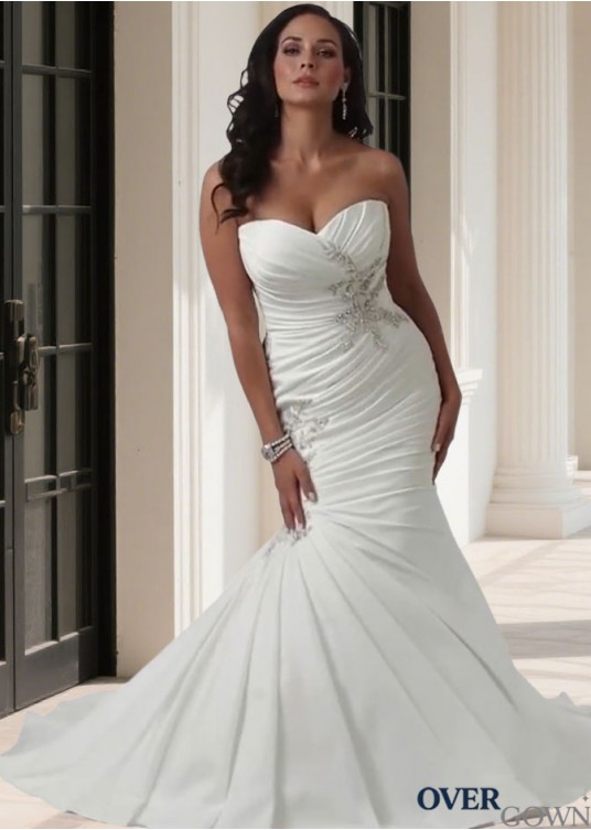 Plus Size Sweetheart Mermaid Wedding Dress – Full Length Bridal Gown Plus Size Sweetheart Mermaid Wedding Dress – Full Length Bridal Gown