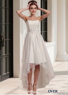 Strapless Short Wedding Dress – Tulle A Line Bridal Gown 
