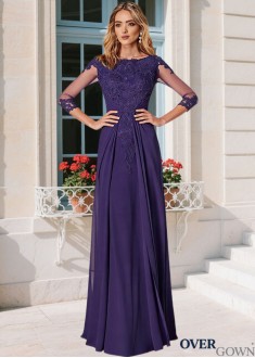 Bateau A-line Mother Dress