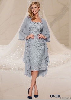 Mother of the Bride with Chiffon Jacket – Two Piece Lace Formal Gowns
