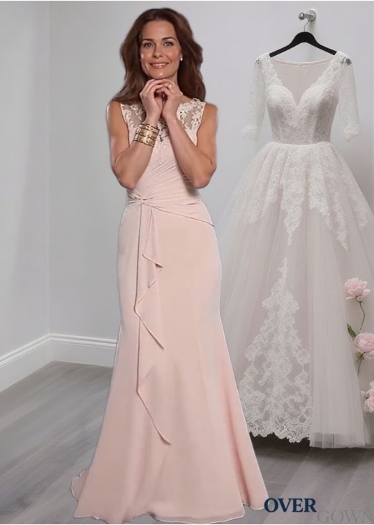 Elegant Bateau Neck Full-Length Tulle Chiffon Mother of the Bride Dress Elegant Bateau Neck Full-Length Tulle Chiffon Mother of the Bride Dress