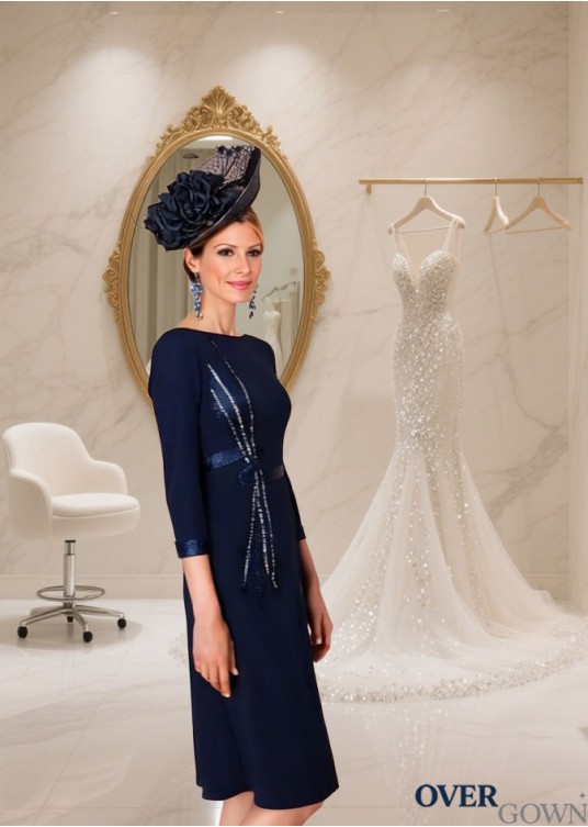 A-Line Knee-Length Mother of the Bride Dress – Elegant Chiffon Wedding Outfit A-Line Knee-Length Mother of the Bride Dress – Elegant Chiffon Wedding Outfit