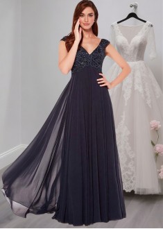 Chiffon A-Line Mother of the Bride Dress for Evening – Full Length