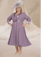 Elegant Purple Chiffon Mother of the Bride Dress with Jacket