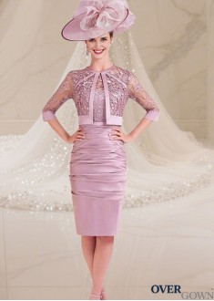 Lace Mother of the Bride with Jacket – Elegant Knee Length Sheath Style