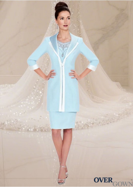 Elegant Tulle Satin Knee-Length Mother of the Bride Dress with Jacket Elegant Tulle Satin Knee-Length Mother of the Bride Dress with Jacket