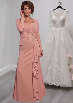 Best Mother of the Bride Dress with Jacket – Full Length Sheath Gown